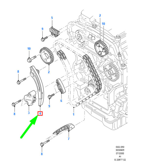 1334536 - NEW FORD MONDEO MK3 TIMING CAM BELT TENSIONER 4C1Q-6K254-AA 1334536 ORIGINAL