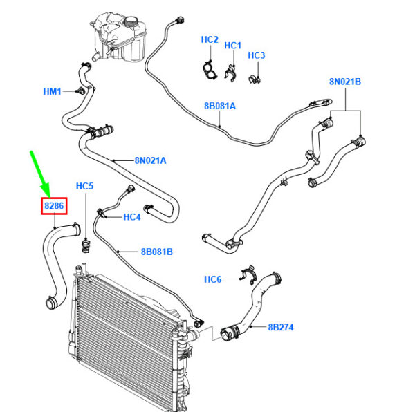 1337652 - NEW FORD FIESTA MK5 RADIATOR LOWER HOSE 5S6Y-8B273-AB 1337652 ORIGINAL
