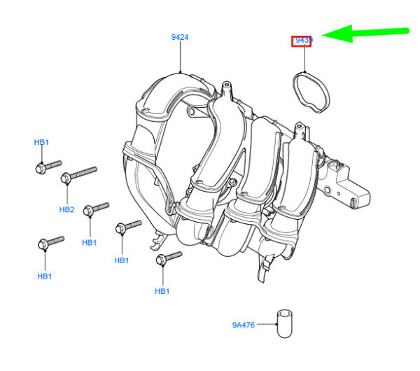 1338179 - NEW FORD FOCUS MK2 INTAKE MANIFOLD GASKET 4M5G-9441-FA 1338179 ORIGINAL