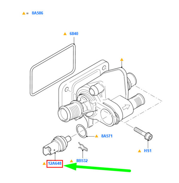 1342631 - NEW FORD C-MAX MK1 ENGINE COOLANT TEMPERATURE SENSOR 1342631 ORIGINAL