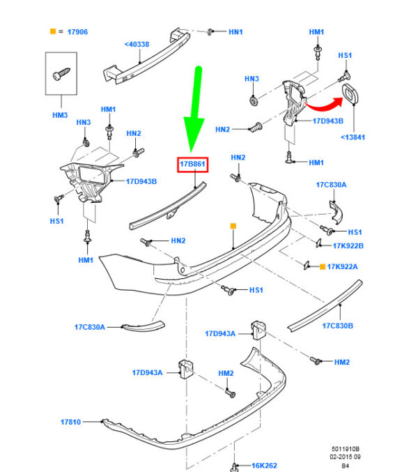 1354285 - FORD FOCUS MK2 REAR BUMPER BRACKET 1354285 NEW GENUINE