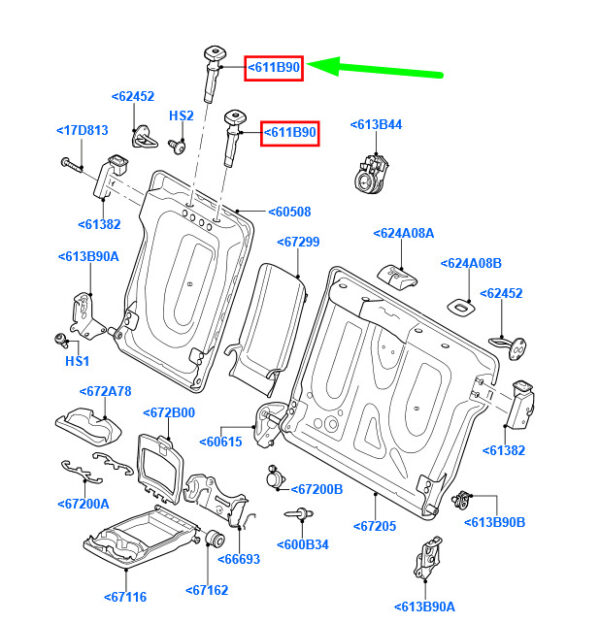 1366637 - NEW FORD FOCUS MK2 REAR SEAT BACK HEADREST GUIDE FRAME 1366637 ORIGINAL