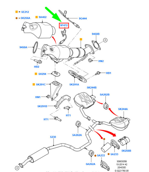 1376444 - NEW FORD MONDEO MK4 LAMBDA OXYGEN SENSOR 1376444 6G91-9F472-AA ORIGINAL