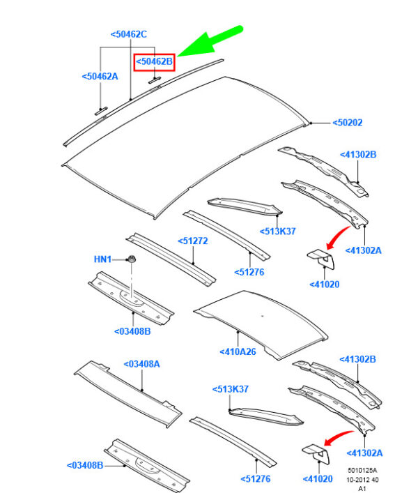 1381578 - NEW FORD GALAXY MK2 REAR RIGHT ROOF DRIP RAIL FINISH MOULDING 1381578 ORIGINAL