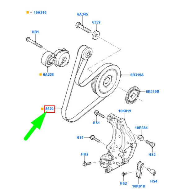 1381643 - NEW FORD GALAXY MK2 DRIVE V-BELT 6G9Q-6C301-BA 1381643 ORIGINAL