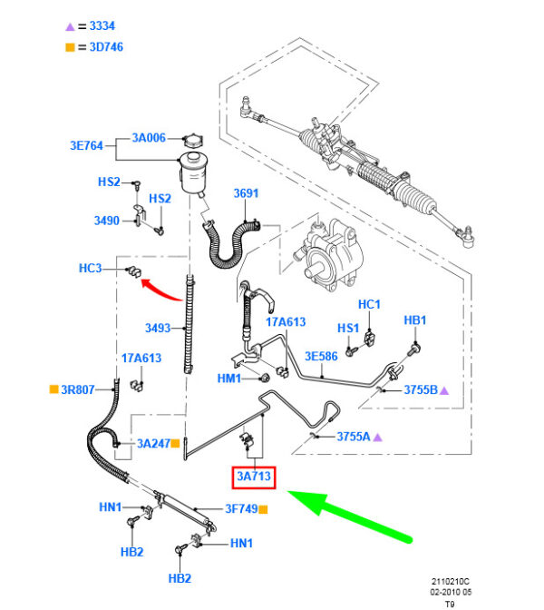 1385652 - NEW FORD TRANSIT MK3 POWER STEERING TUBE ASSY LHD 1385652 6C11-3A713-AC ORIGINAL