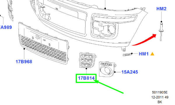 1388479 - NEW FORD FIESTA MK5 FRONT RIGHT GRILLE 1388479 6N11-19952-ABYYIF ORIGINAL