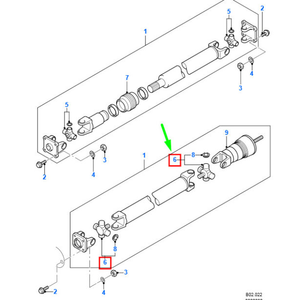 1422934 - NEW FORD RANGER MK2 FRONT PROPELLER SHAFT UNIVERSAL JOINT KIT 1422934 ORIGINAL