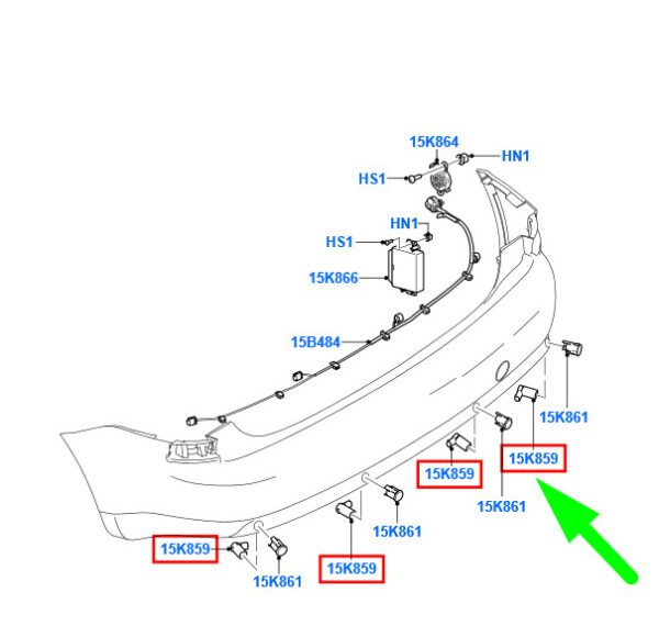 1434269 - NEW FORD FOCUS MK2 REAR PARKING AID SYSTEM SENSOR 1434269 ORIGINAL