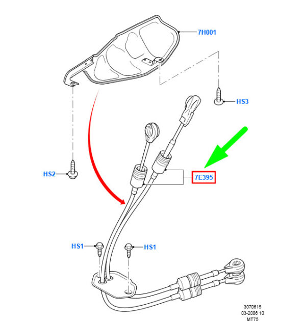 1434964 - FORD TRANSIT MK3 GEAR LEVER SHIFT CABLE LHD 1434964 NEW GENUINE