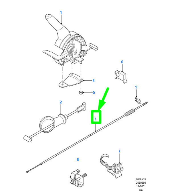 1447432 - NEW FORD MONDEO ESTATE MK3 PARKING BRAKE REAR CABLE ASSY 1447432 ORIGINAL