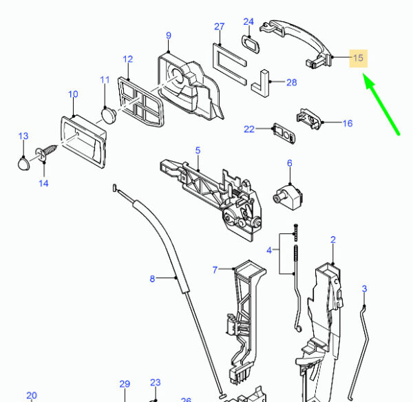 1448122 - NEW FORD MONDEO MK2 FRONT DOOR EXTERIOR HANDLE 1448122 1S71-22404-BFXWAA
