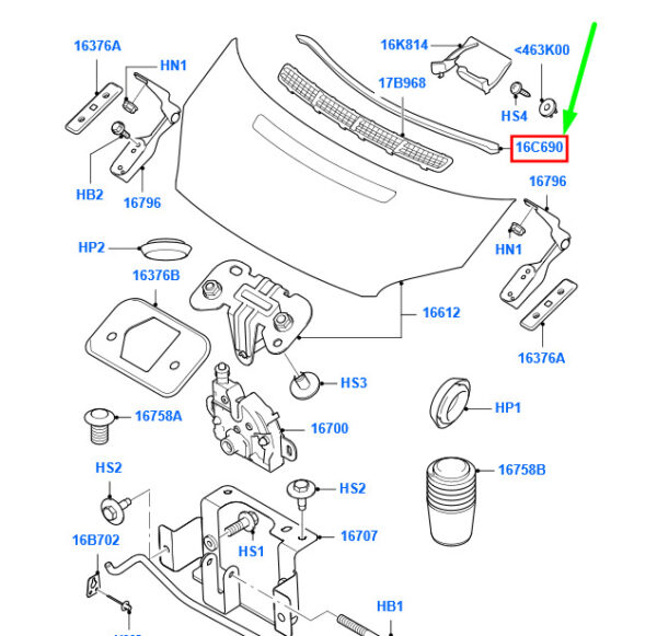1451712 - NEW FORD TRANSIT MK3 FRONT BONNET TOP WEATHERSTRIP SEAL 1451712 ORIGINAL