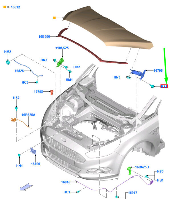 1453135 - NEW FORD GALAXY MK3 CD390 FRONT HOOD HINGE SCREW 1453135 W709051-S442
