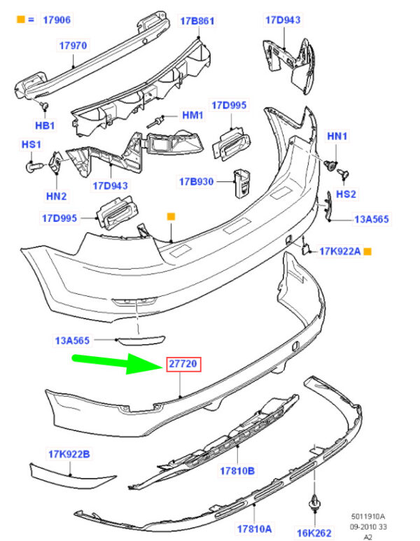 1455343 - NEW FORD MONDEO MK4 REAR BUMPER SKIRT KIT AM7S7J-17F884-DAXWAA 1455343 ORIGINAL