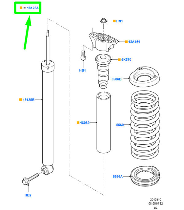 1468802 - NEW FORD C-MAX MK1 REAR SHOCK ABSORBER 1468802 3M51-18080-SBH ORIGINAL
