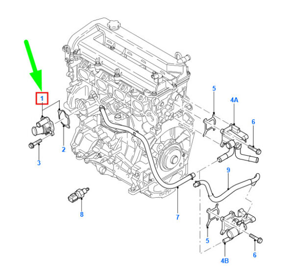 1476205 - NEW FORD MONDEO MK3 ENGINE COOLANT THERMOSTAT ASSY 1476205 4L5G-8575-BC ORIGINAL