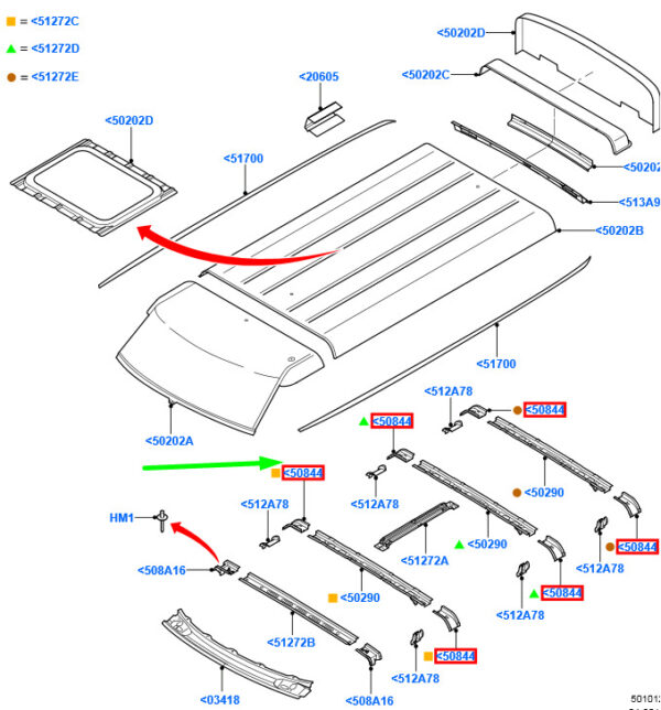 1495084 - NEW FORD TRANSIT MK3 ROOF TRIM REINFORCEMENT 1495084 YC15-V50844-BF ORIGINAL
