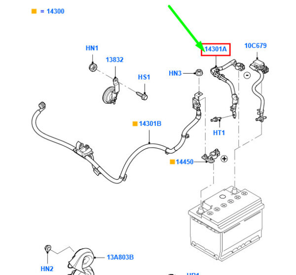 1509783 - NEW FORD MONDEO MK3 BATTERY CABLE ASSY 6G9T-14301-BK 1509783 ORIGINAL