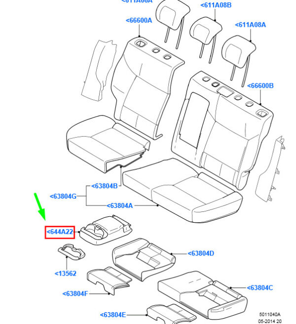 1511445 - NEW FORD MONDEO MK3 REAR SEAT ARMREST 1511445 7S71-67112-EB3ZHE ORIGINAL