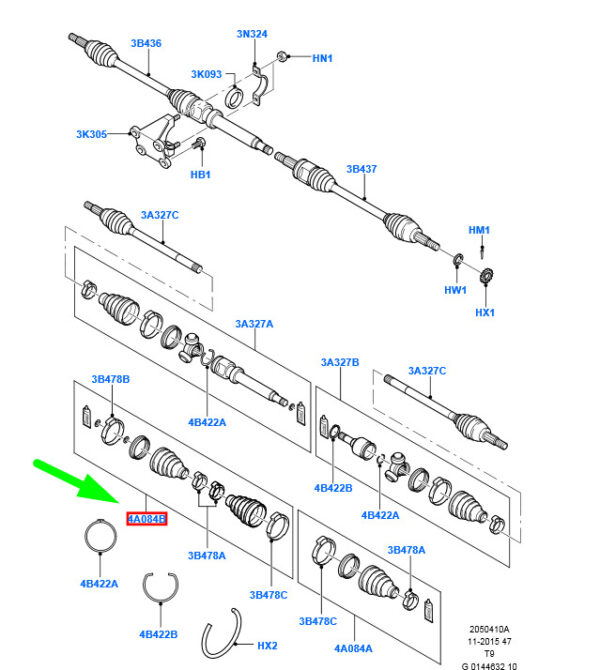 1514342 - NEW FORD TRANSIT MK3 FRONT INNER AND OUTER CV BOOT KIT 1514342 ORIGINAL