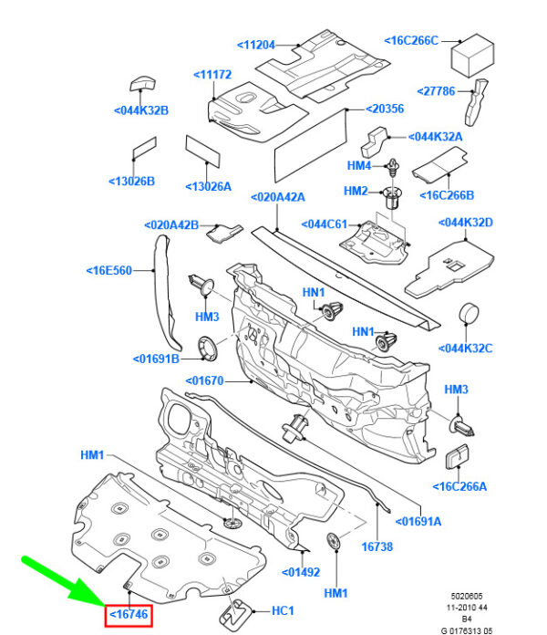 1519736 - NEW FORD FOCUS MK2 FRONT HOOD INSULATION PANEL 8M51-A16746-AB 1519736 ORIGINAL