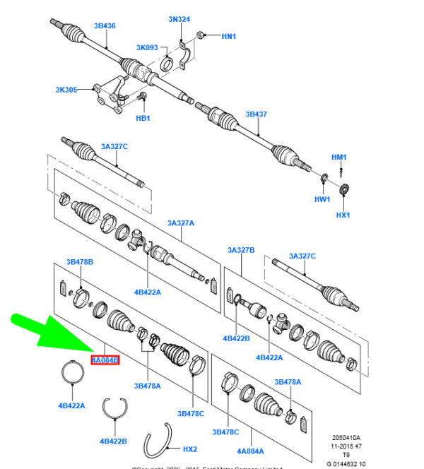 1520693 - NEW FORD TRANSIT MK3 FRONT INNER AND OUTER CV BOOT KIT 1520693 ORIGINAL