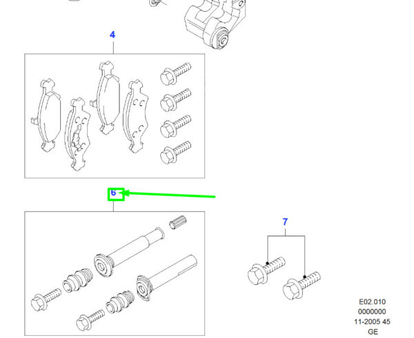 1522068 - NEW FORD MONDEO MK2 FRONT BRAKE LOCATING PINS AND BOLTS 1522068 ORIGINAL