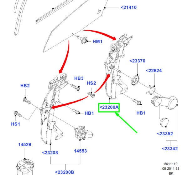 1528040 - NEW FORD FIESTA MK5 FRONT RIGHT DOOR WINDOW REGULATOR 1528040 ORIGINAL