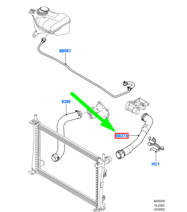 1528662 - Ford Fiesta MK5 Radiator Top Hose 2S6H-8B274-AG 1528662 NEW GENUINE