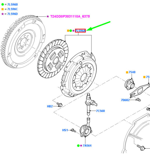 1528774 - FORD TRANSIT MK3 CLUTCH REPAIR KIT 7C11-7540-BB 1528774 NEW GENUINE