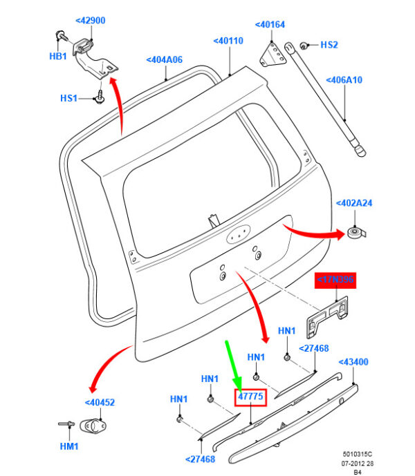 1538880 - NEW FORD FOCUS ESTATE MK2 LUGGAGE COMPARTMENT DOOR FOAM TAPE 1538880 ORIGINAL