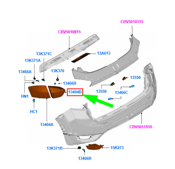 1545446 - NEW FORD KUGA C394 MK1 REAR RIGHT INNER TAILLIGHT 1545446 8V41-13A602-AD