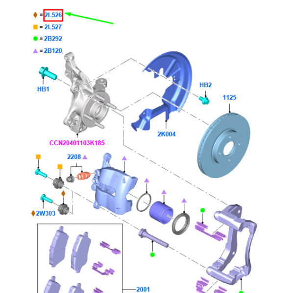 1550232 - NEW FORD FIESTA MK6 FRONT BRAKE CALIPER LOWER MOUNTING BUSH KIT 1550232 ORIGINAL