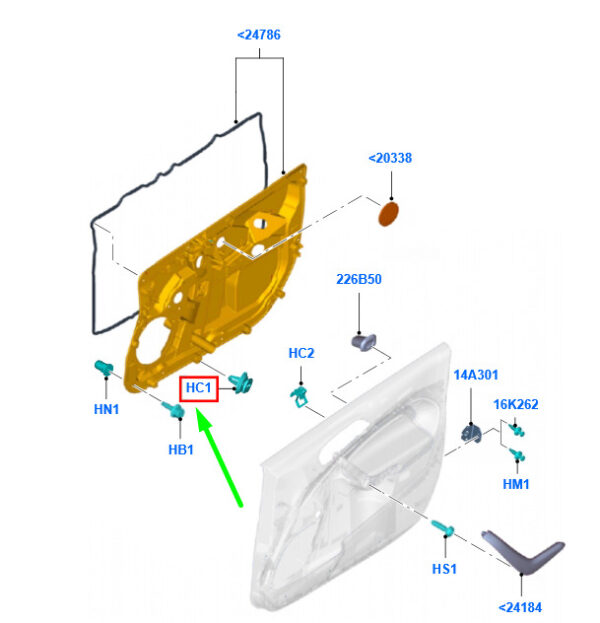 1552662 - NEW FORD FIESTA MK6 WT FRONT DOOR TRIM INSTALLATION CLIP 1552662 GENUINE