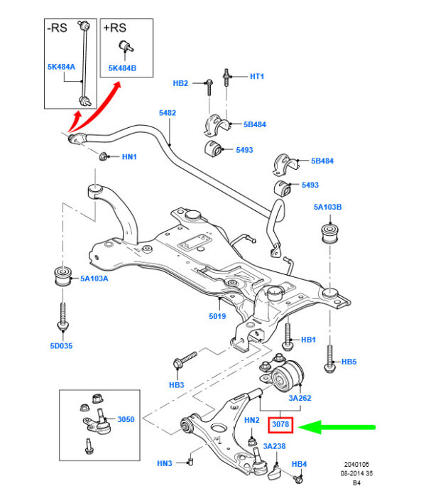 1570284 - NEW FORD FOCUS MK2 FRONT RIGHT LOWER WISHBONE ARM 1570284 4M51-3A423-AF ORIGINAL