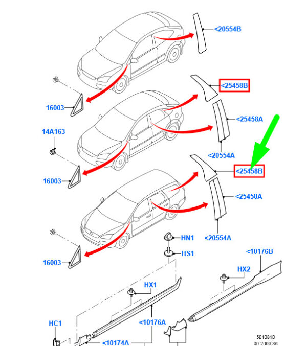 1680120 - Ford Focus MK2 combo window frame rear left rear strip 1680120 NEW ORIGINAL