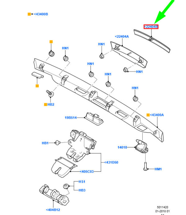 1684406 - Ford Galaxy MK2 Tailgate Handle Decorative Cover 1684406 NEW ORIGINAL