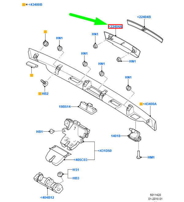 1685397 - FORD GALAXY MK2 TAILGATE HANDLE 6M21-U43404-BAXWAA 1685397 NEW GENUINE