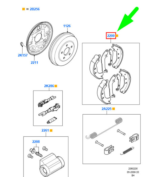 1689600 - NEW FORD FOCUS MK2 REAR BRAKE SHOE SET 1689600 ME3M5J-2200-BC ORIGINAL