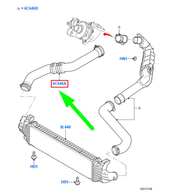 1693589 - NEW FORD MONDEO MK4 CHARGE AIR INLET CONNECTION HOSE 1693589 ORIGINAL