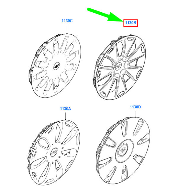 1695422 - NEW FORD MONDEO MK4 WHEEL COVER TRIM CAP 1PCS 1695422 BS71-1130-AA ORIGINAL
