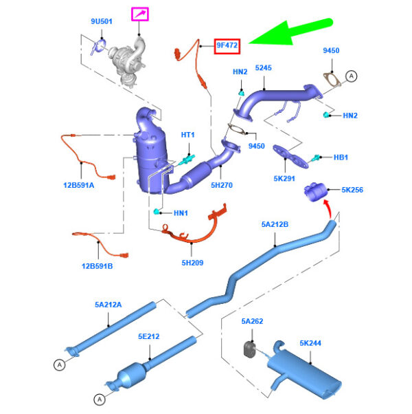 1697560 - NEW FORD MONDEO MK5 LAMBDA OXYGEN SENSOR 1697560 AV2Q-9D375-AA ORIGINAL