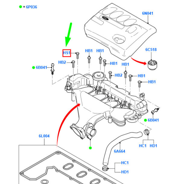 1700044 - NEW FORD KUGA MK1 C394 INTAKE CURVATURE SCREW 1700044 3M5Q-9J446-DA ORIGINAL