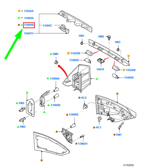 1701141 - NEW FORD GALAXY MK2 REAR RIGHT INNER TAILLIGHT 1701141 AM21-13A602-ED ORIGINAL