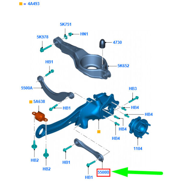 1703145 - NEW FORD FOCUS C346 MK3 REAR SUSPENSION ARM ASSY 1703145 BV61-5K743-AA ORIGINAL