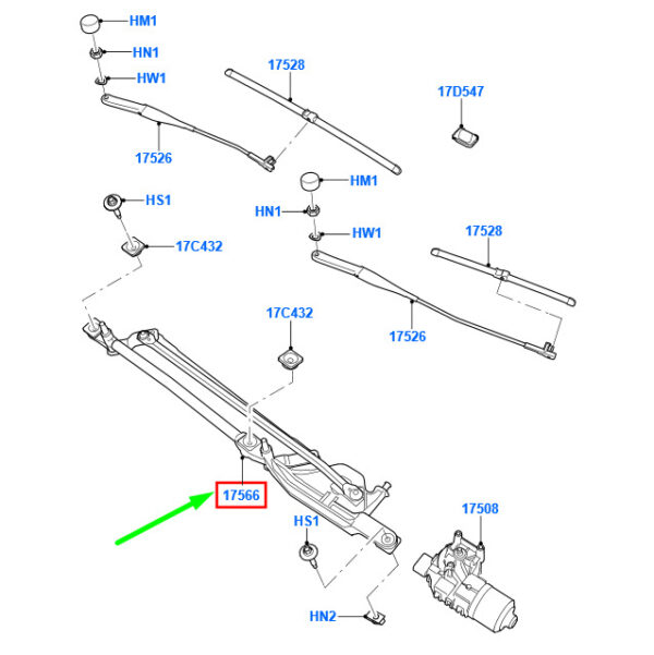 1704580 - NEW FORD FOCUS MK2 FRONT WINDSHIELD WIPER LINKAGE ASSY LHD 1704580 ORIGINAL