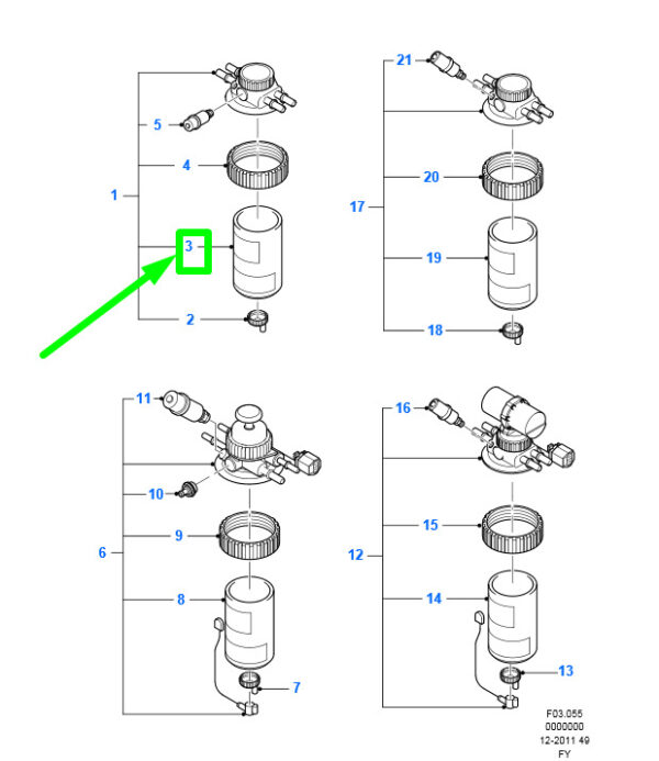 1712934 - FORD TRANSIT MK3 FUEL FILTER ELEMENT 1712934 2C11-9176-BB NEW GENUINE