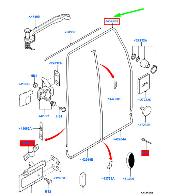 1716755 - NEW FORD TRANSIT MK3 REAR BACK DOOR WEATHERSTRIP SEAL 1716755 ORIGINAL
