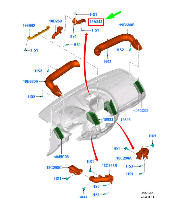 1718147 - NEW FORD RANGER T6 MK1 AIR GUIDE HOSE RHD AB39-18D810-AA 1718147 ORIGINAL